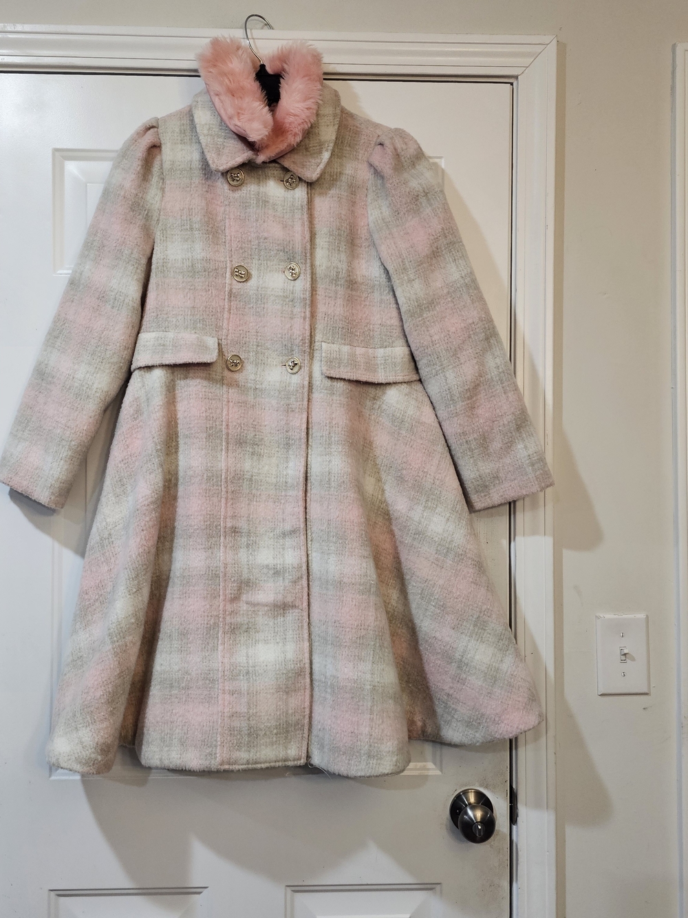 Rothschild Kids Pink Faux-Fur Coat Size XL{16}